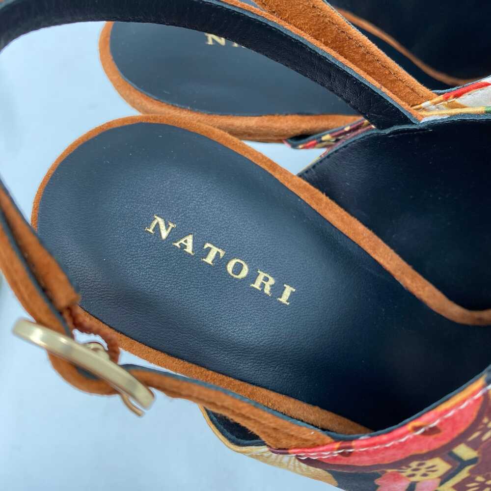 Natori Brown Red Slingback Peep Toe Heels | Women’s Size 7 - Picture 3 of 9